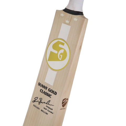 SG Sunny Gold Classic Grade 1 Worlds Finest English Willow highest quality and performance Cricket Bat (with SG|Str8bat Sensor)