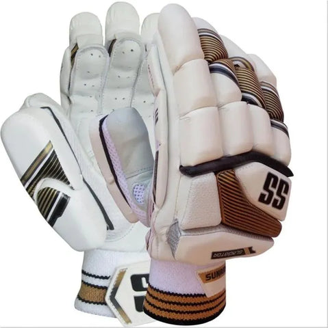 SS Gladiator Cricket Batting Gloves White Black and Golden