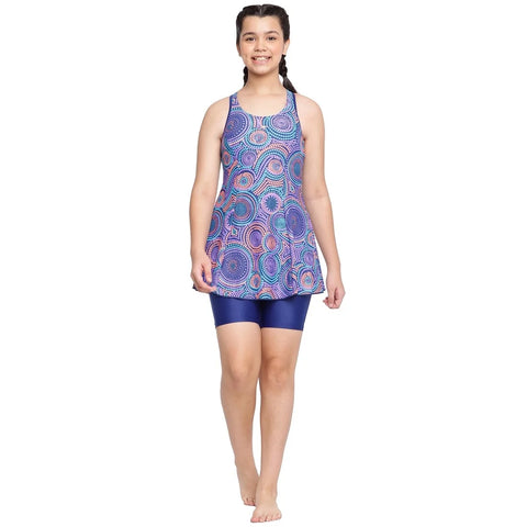 SPEEDO Junglepetal Allover Printed Swimdress With Boyleg SWIMWEAR