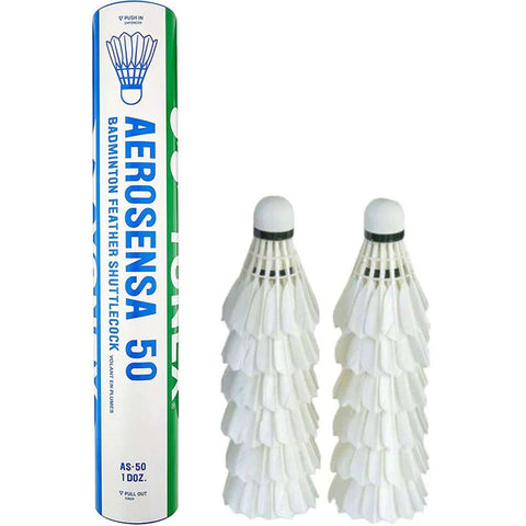 Yonex Aerosensa 50 Badminton Feather Shuttlecock (White)